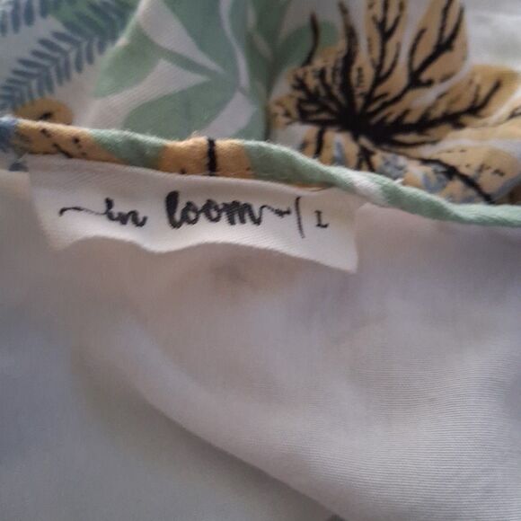 Boho Floral Tiered Maxi Dress Large Rayon Pastel Floral Lined Shirred Waist - Picture 11 of 15